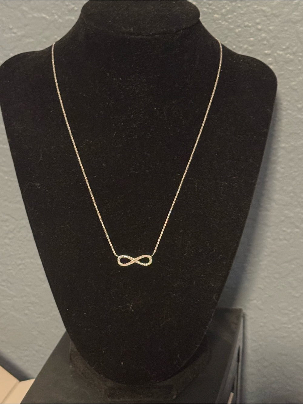 Delicate Diamond Infinity Pendant Necklace